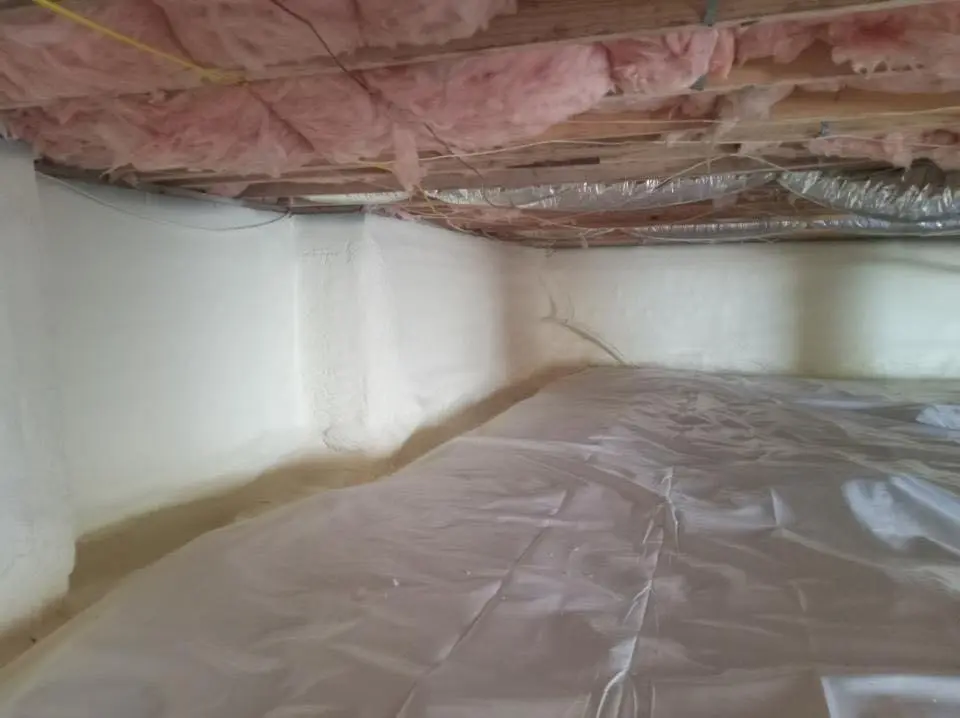 Crawl space encapsulation with closed-cell spray foam for Attic Insulation in Apex